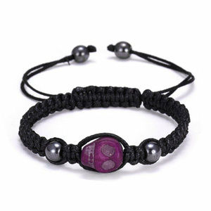 SKULL BRACELET - Braided Rope Cord - Rave Festival